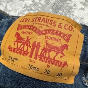 Levi Strauss Co 514 Straight Fit Performance Jeans Boys Size 16 Reg Blue